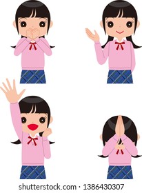 Facial expression of girl in uniform