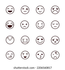 facial expression icon set. emoticon vector