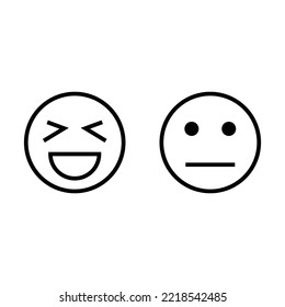facial expression icon. simple emoticon line art