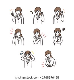 Facial expression illustration set of female pharmacist and doctor