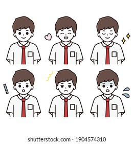 Ilustración de expresión facial para niños de secundaria