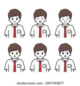 Bildsatz für männliche Oberschülerinnen und Junior-Oberschüler in Schuluniform