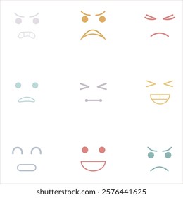 Facial expression line art vector