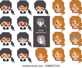 Facial expression made with pixel art Part 1
