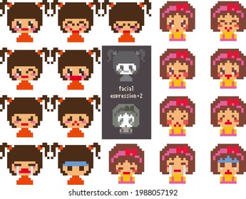 Facial expression made with pixel art Part 2