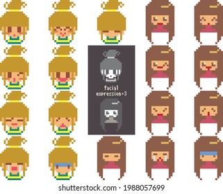Facial expression made with pixel art Part 3