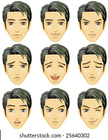 Facial expression of man (Asian Descent)