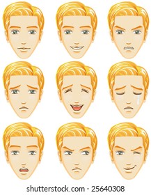 Facial expression of man (Caucasian Descent)