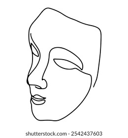 Facial Expression Mask Vector Line Art Graphic Design