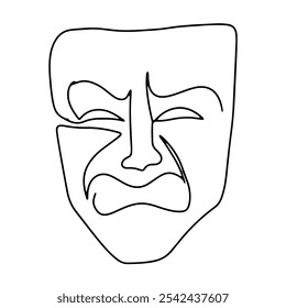 Facial Expression Mask Vector Line Art Graphic Design