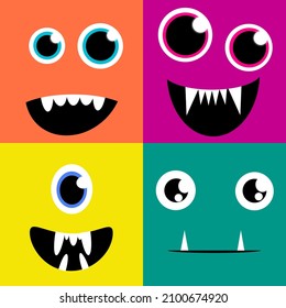 facial expression monster vector collection, vector monster design 