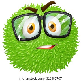 Facial expression on fluffy ball illustration