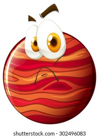 Facial expression on planet illustration