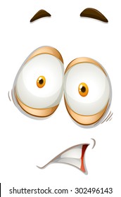 Expresión facial en ilustración blanca