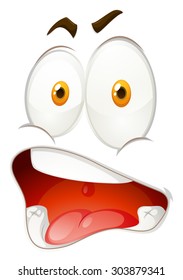 Facial expression on white illustration