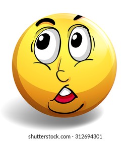 Facial expression on yellow badge illustration