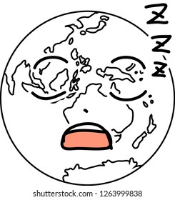 Facial expression outline of a round earth