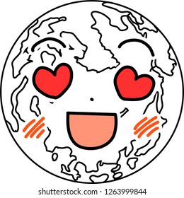 Facial expression outline of a round earth
