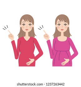 Facial expression of pregnant women.
