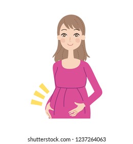 Facial expression of pregnant women.