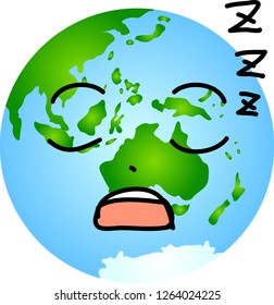 Facial expression of a round gradation earth