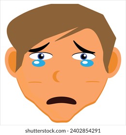 la expresión facial es triste con lágrimas goteando