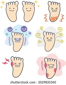 Facial expression set for foot trouble