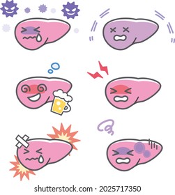 Facial expression set for human liver damage