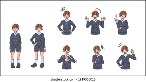 facial expression set for little boys