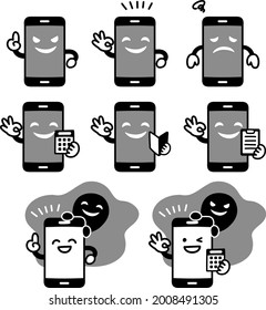 Facial expression set for personal computer character fraud and crime