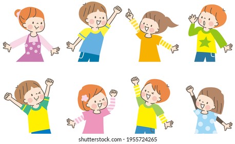 Expresión facial de niños sonrientes
