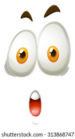 Facial expression of shocking face illustration