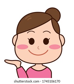 
Facial expression of upper body woman to guide