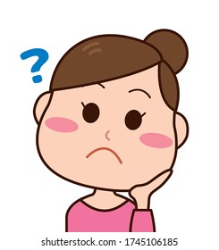 

Facial expression of upper body woman thinking