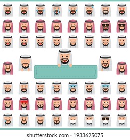 Facial expression variation set in Thawb