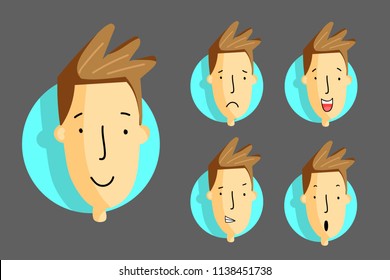 Facial expression. Vector character iluustration