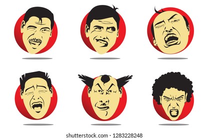 Facial Expression Vector Illustration