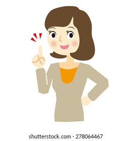 Facial expression of woman, check