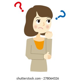 Facial expression of woman, question