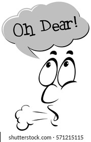 Facial expression with word oh dear illustration