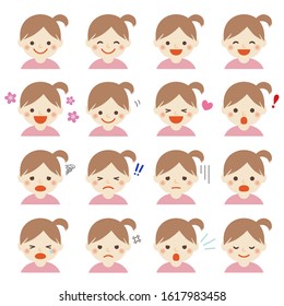 Facial expressions of baby girl