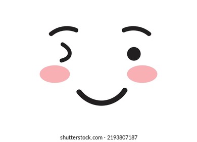 facial expressions in doodle style isolated on white background