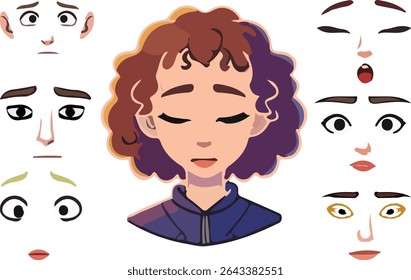 Facial Expressions and Emotions of a Female Character