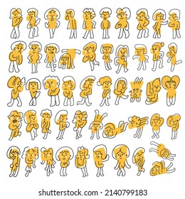 Facial expressions and emotions of female characters