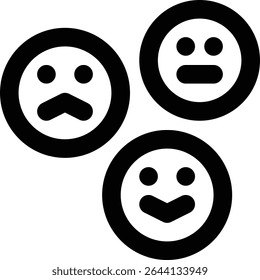 Facial Expressions, Face Expressions, Emotions Outline Icon
