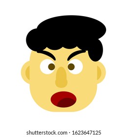 Facial expressions illustration vector template
