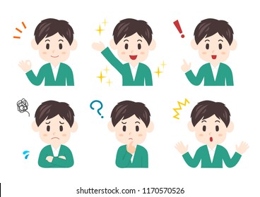 Facial expressions: man