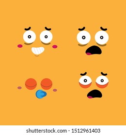 Facial expressions set of flat characters