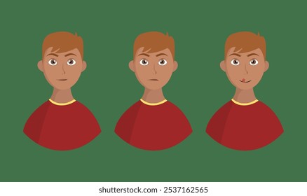Facial expressions of a teenage boy