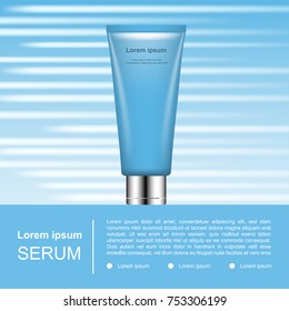 Facial foam with white horizontal lines